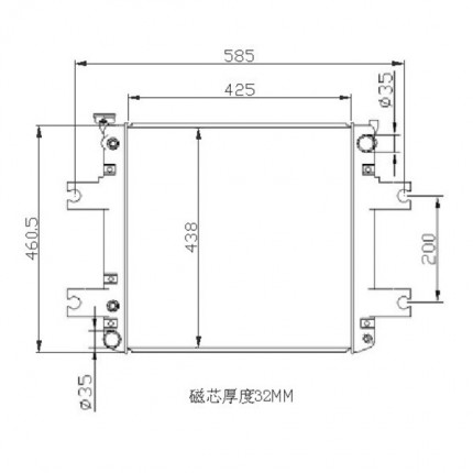 Радиатор водяной для погрузчика Nissan J02 Series, 20-25, с двигателем TD27, H20, № 21460-6K002, 214606K002