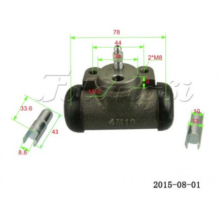 Циліндр колісний, робочий, гальмівний, для навантажувача HYSTER H2.00-3.00DX, linde 1218 Series, № A-BP03-006A-0833A, 2313966, 12185002401