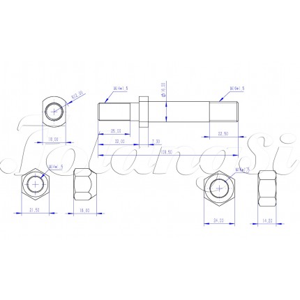 Болт колесный моста ведущего, для погрузчика Hangcha, HC A, R Series CPCD10-18, J Series CPD10-18, № N030-110013-000, N163-220010-000, N030110013000, N163220010000