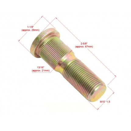 Болт колесный моста управляемого, для погрузчика CAT, Caterpillar DP, GP35-50, № 6434371101