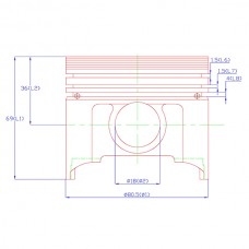 Поршень + палець для двигуна Toyota 5K, 5-7FG, STD, №13101-76001-71, 131017600171