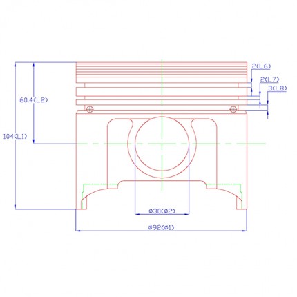 Поршень + палец для двигателя Yanmar 4D92E, 4TNE92 STD, № YM129904-22120, YM12990422120