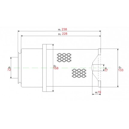 Фильтр воздушный на погрузчик, Hangcha, HC cpcd30-35,№ 16546-40k00, 1654640k00
