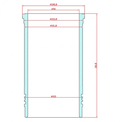 Гільза блоку циліндрів двигуна Xinchai 490BPG, A490BPG, C490BPG, № 490B-01005, 490B01005
