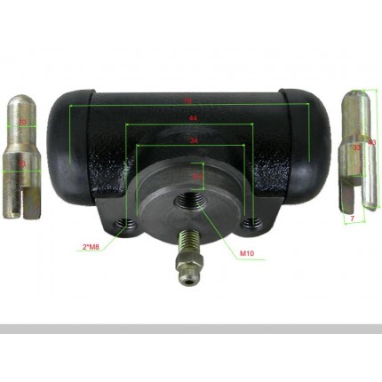 Цилиндр колесный, рабочий, тормозной, для погрузчика TCM FD30T3/C3/T4/C4/W3, FG30T3/C3/T4/C4/W3, № 3EB-30-41440, C-52-13117-52000, 3EB3041440, C521311752000