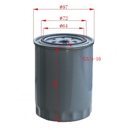 Фільтр масляний, для двигуна Nissan TD27, TD42, QD32, № 20801-01131, A-15208-43G00, 15208-43G0A, 15208-00H0E, 2080101131, A10 800H0E