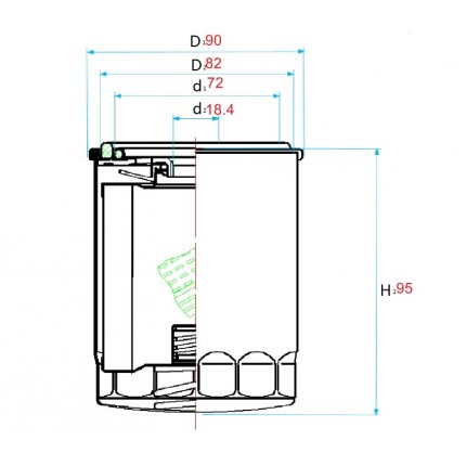 Фільтр масляний, для двигуна Isuzu C240PKJ, 4JG2, № 20801-01271, Z-8-97049-708-0, 2080101271, Z8970497080